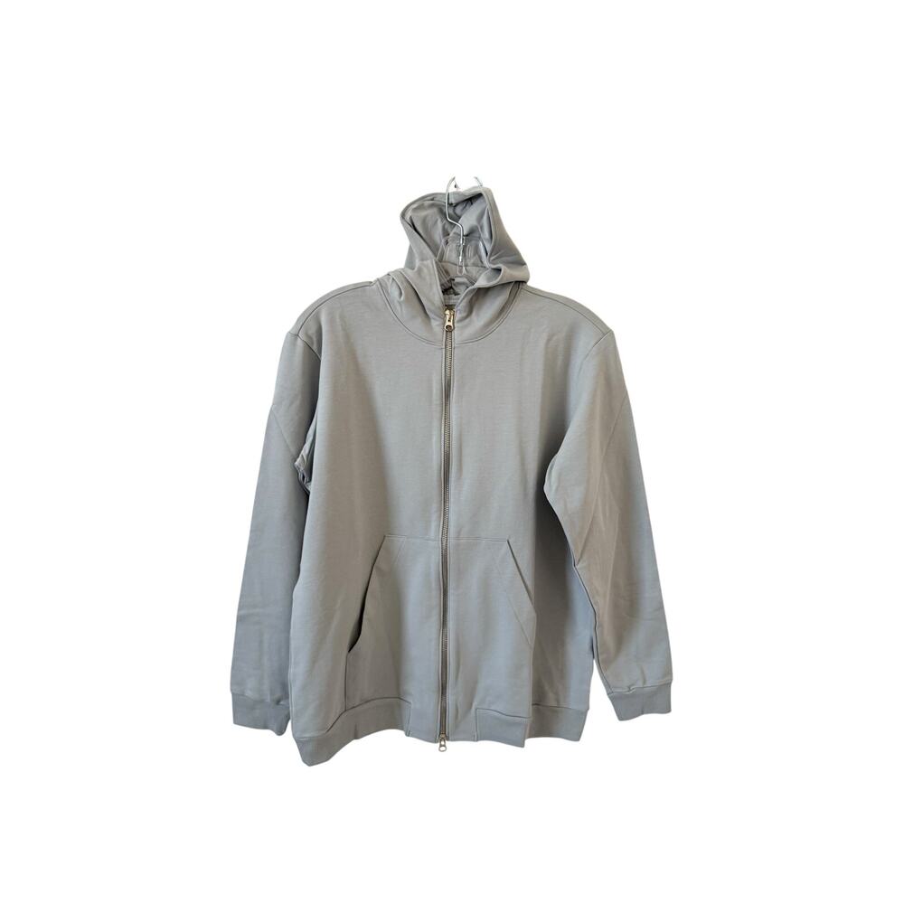 Universal Standard Prima Cotton Hooded Zipper Sweatshirt Gray Size 0-2 NEW